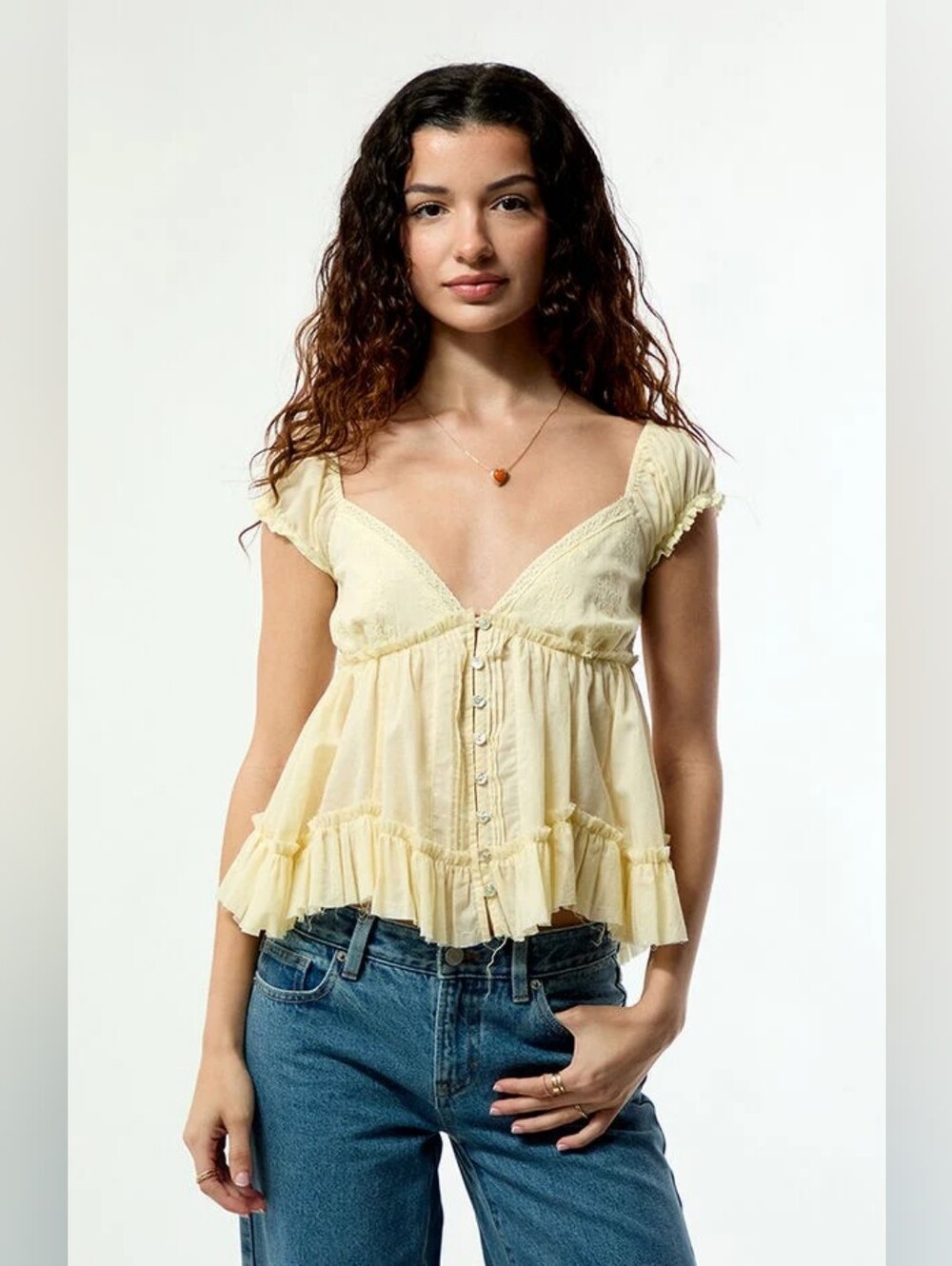 Nwt Pacsun Ellie Lace Trim Cottagecore Coquette Size Small
